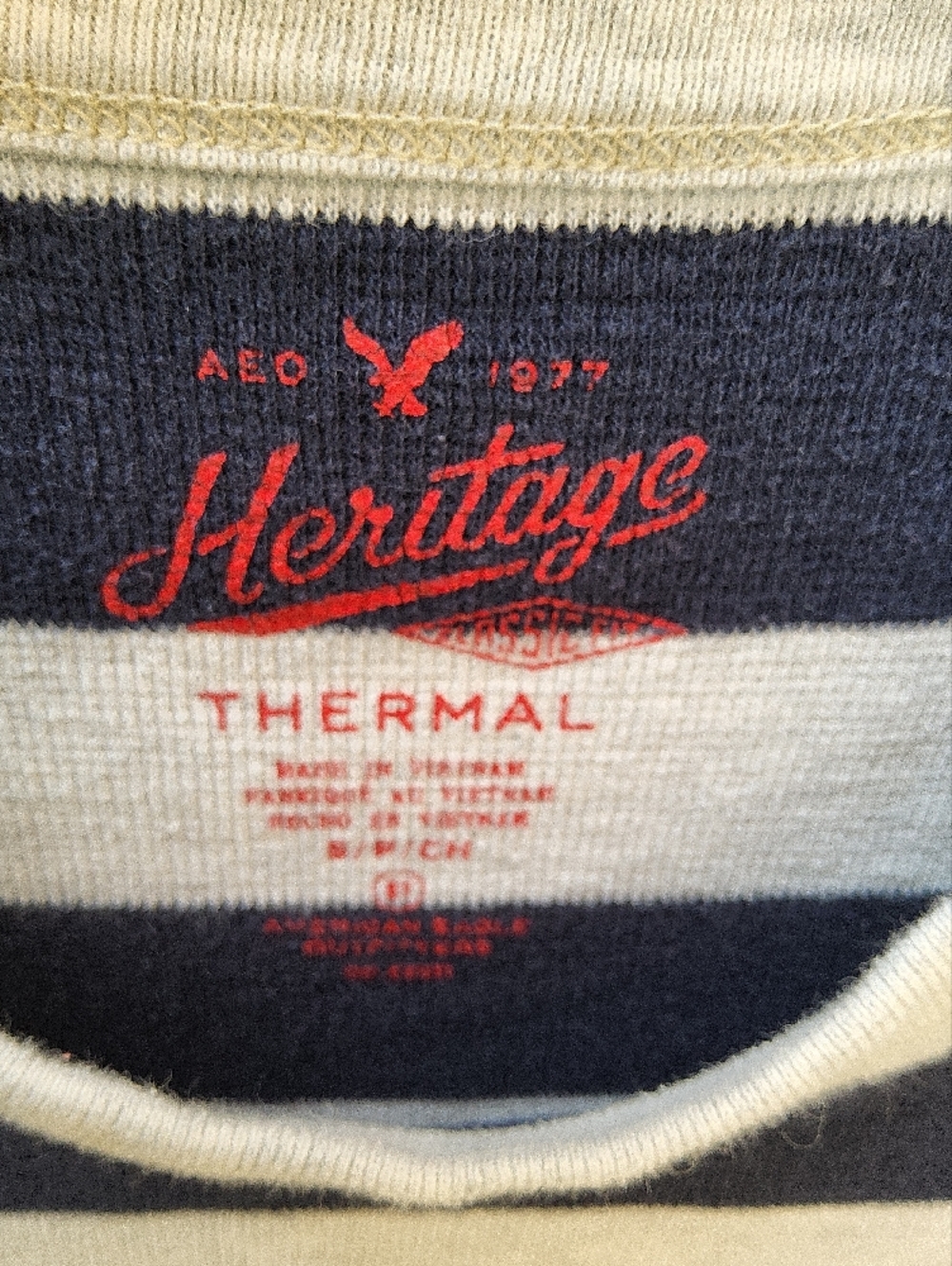 American Eagle Outfitters Heritage Navy & Cream Striped Pullover Size Small - Picture 2 of 6